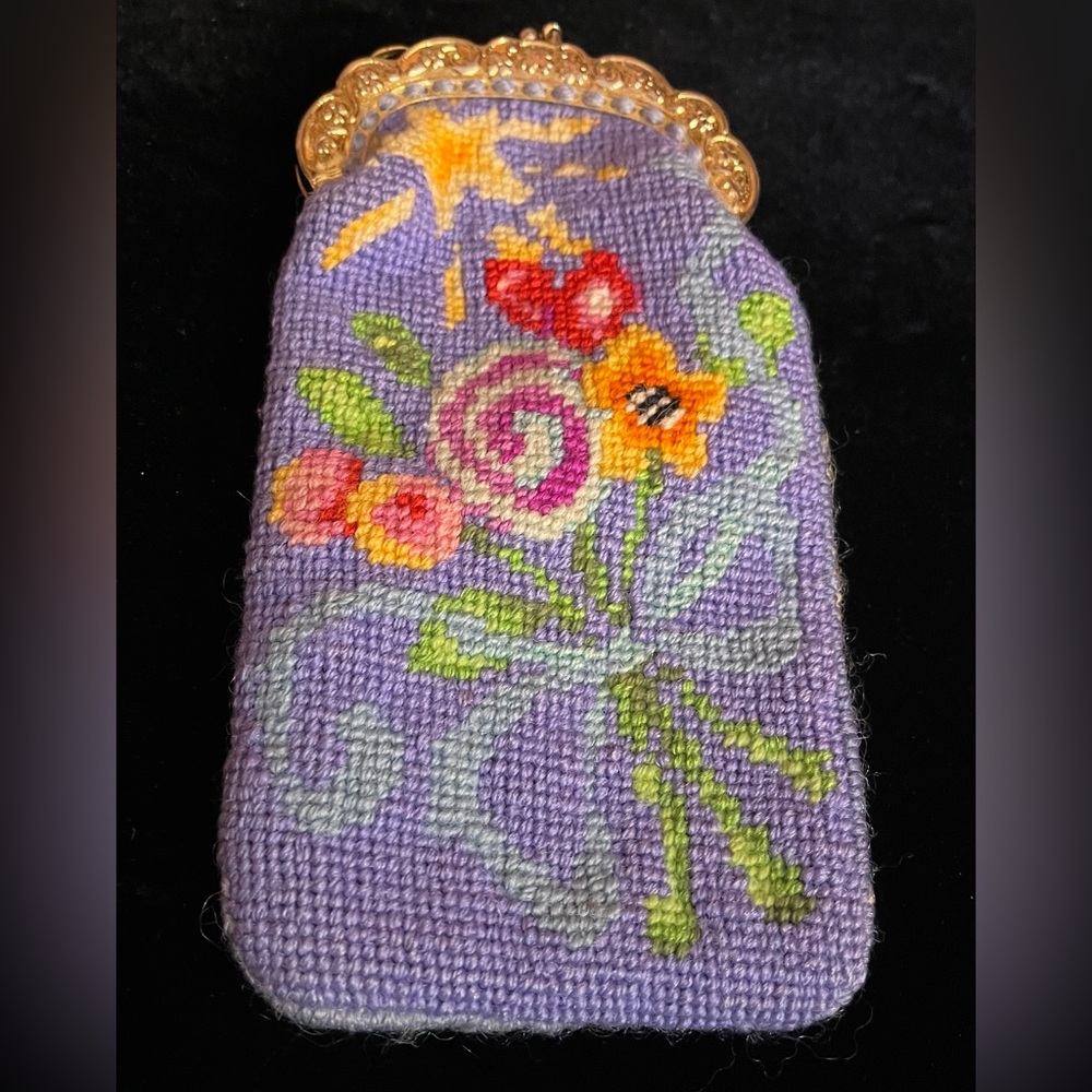 Vintage Needlepoint Tapestry Eyeglass/Sunglass case